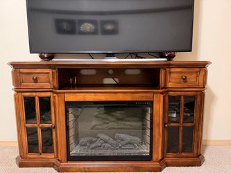 TV stand with electric fireplace unit