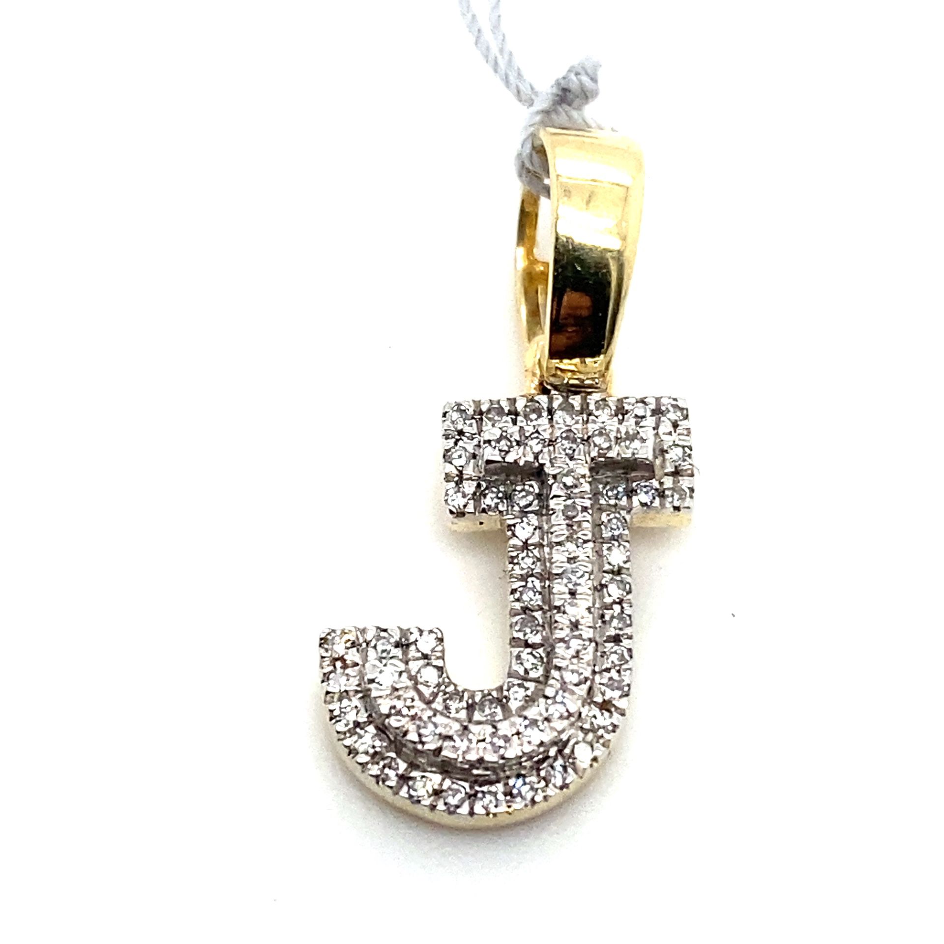 10k Gold Diamond Pendant Letter J .10ctw 1.4grams 140290 26 