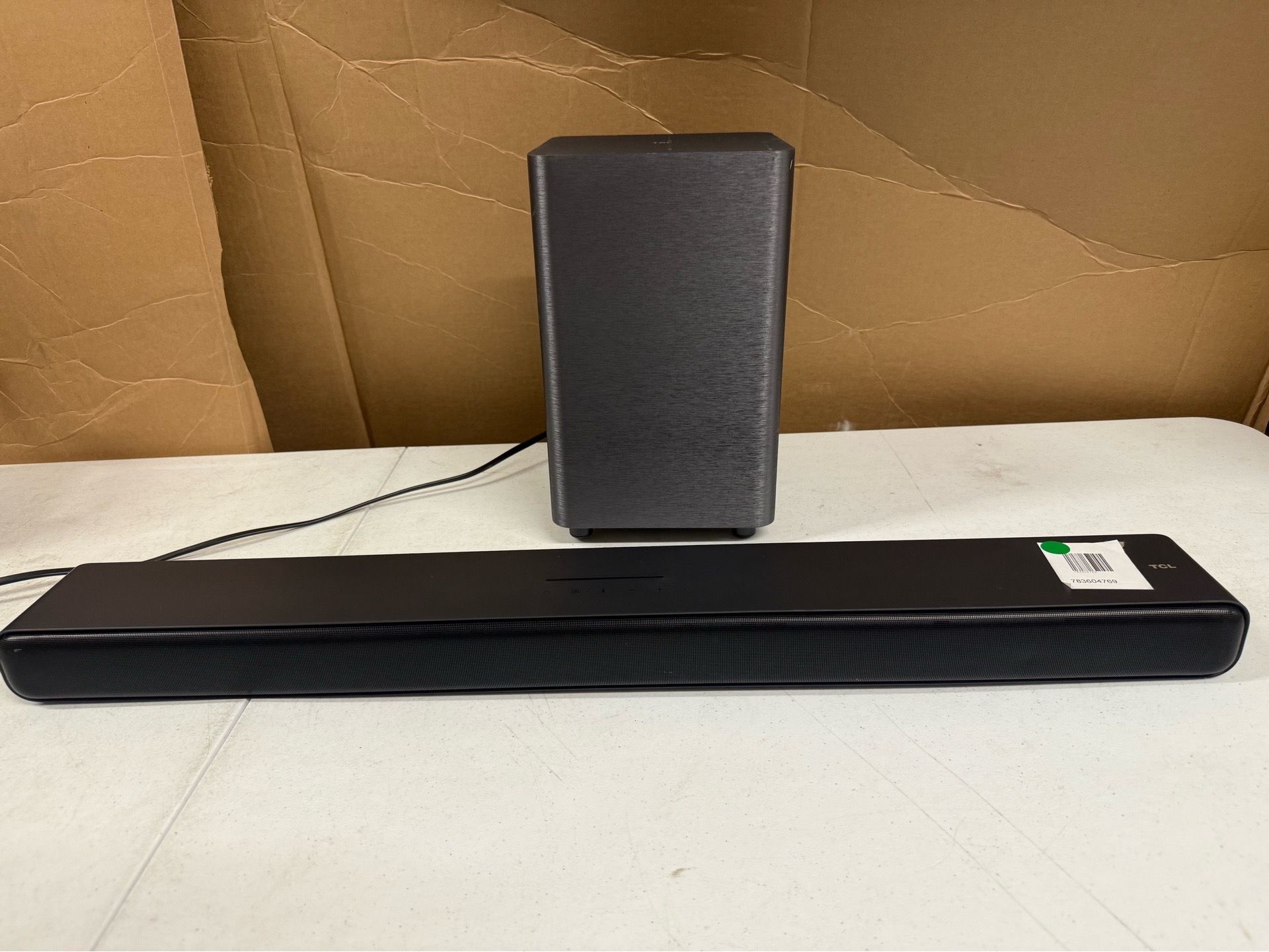Soundbar and subwoofer