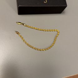 7” 10K Gold Rope Bracelet