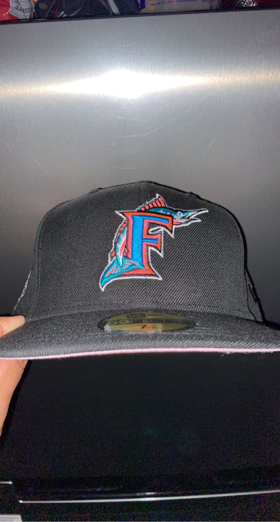 Florida Marlins MIAMI VICE SIDE-PATCH Black-Beetroot Fitted Hat