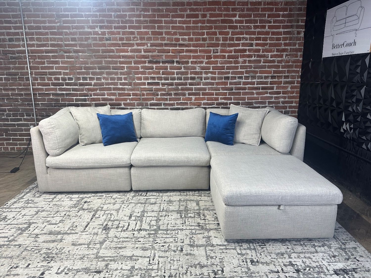 Free Delivery- beige 4 pc modular sectionals sofa sofa couch w storage ottoman