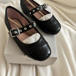 NOEVERLEE-PU BLACK GLITTER Lil Girls Dressy Shoes sold via Nordstrom Size 8M New W/ Box