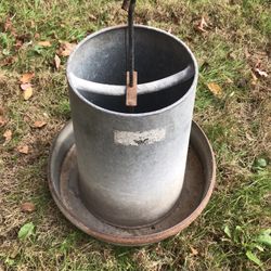 Chicken Feed Bucket Vintage Galvanized Large