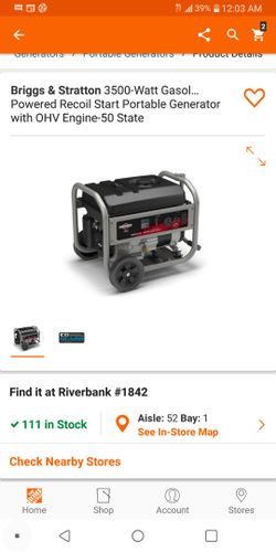 Brand new Briggs & Stratton 3500 watt generator