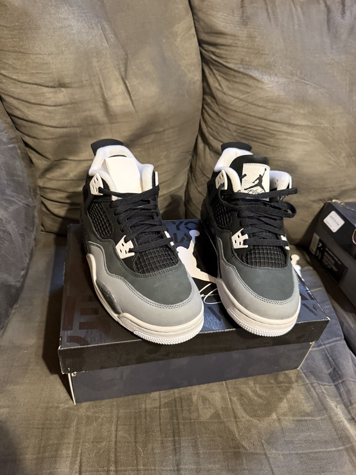 Jordan 4s Fear, Jordan 9s University Blue, Jordan 13s Court Purple