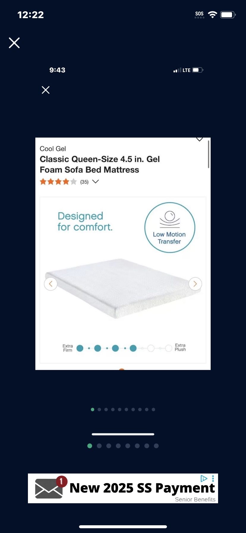 Queen Mattress Gel Foam New factory sealed