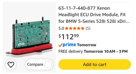 New 63-11-7-440-877 Xenon Headlight ECU Drive Module, Fit for BMW 5-Series 528i 528i xDrive 535i 535d xDrive 535i xDrive 550i 550i xDrive M5 2014-2016