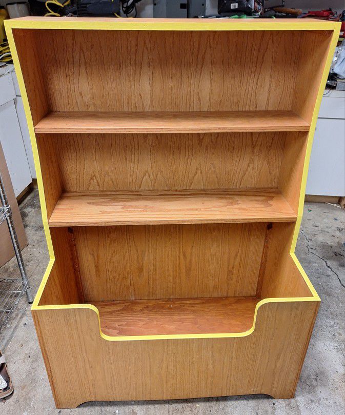 Oak Book Shelf And Toy Box