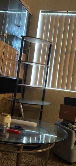 Shelf and glass table