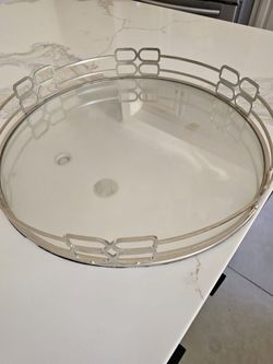 15 Inch Round Mirror Tray