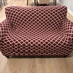 Covered Faux Leather Loveseat - Very Comfy!