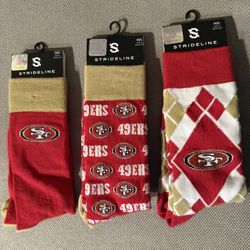 Brand New Strideline San Francisco 49ers Knit Crew Socks M\L M: 8-12 W: 9.5-13.5