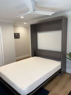 Queen Size Murphy Bed W/ Memory Foam Mattress