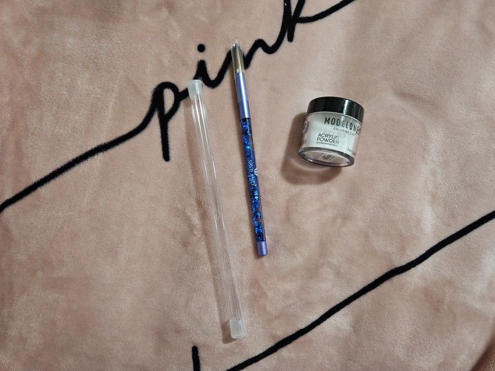 Modelones Clear Acrylic Nail Powder and Brush New