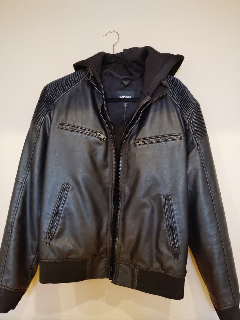 Express Leather Bomber Jacket