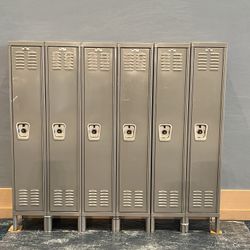 METAL LOCKERS (2 BANKS OF 3) 