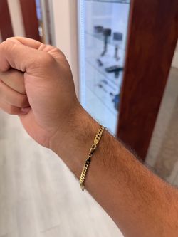 Flat curb Miami link bracelet 14k 5mm 6.1gm