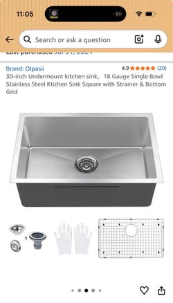 Stainless Steel Undermount Sink *New in Box*