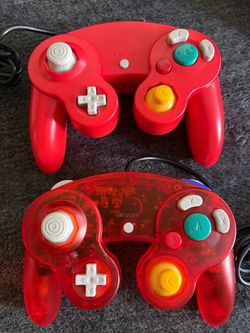 NGC Controller - Red + transparent clear compatible with Nintendo GameCube Console controllers