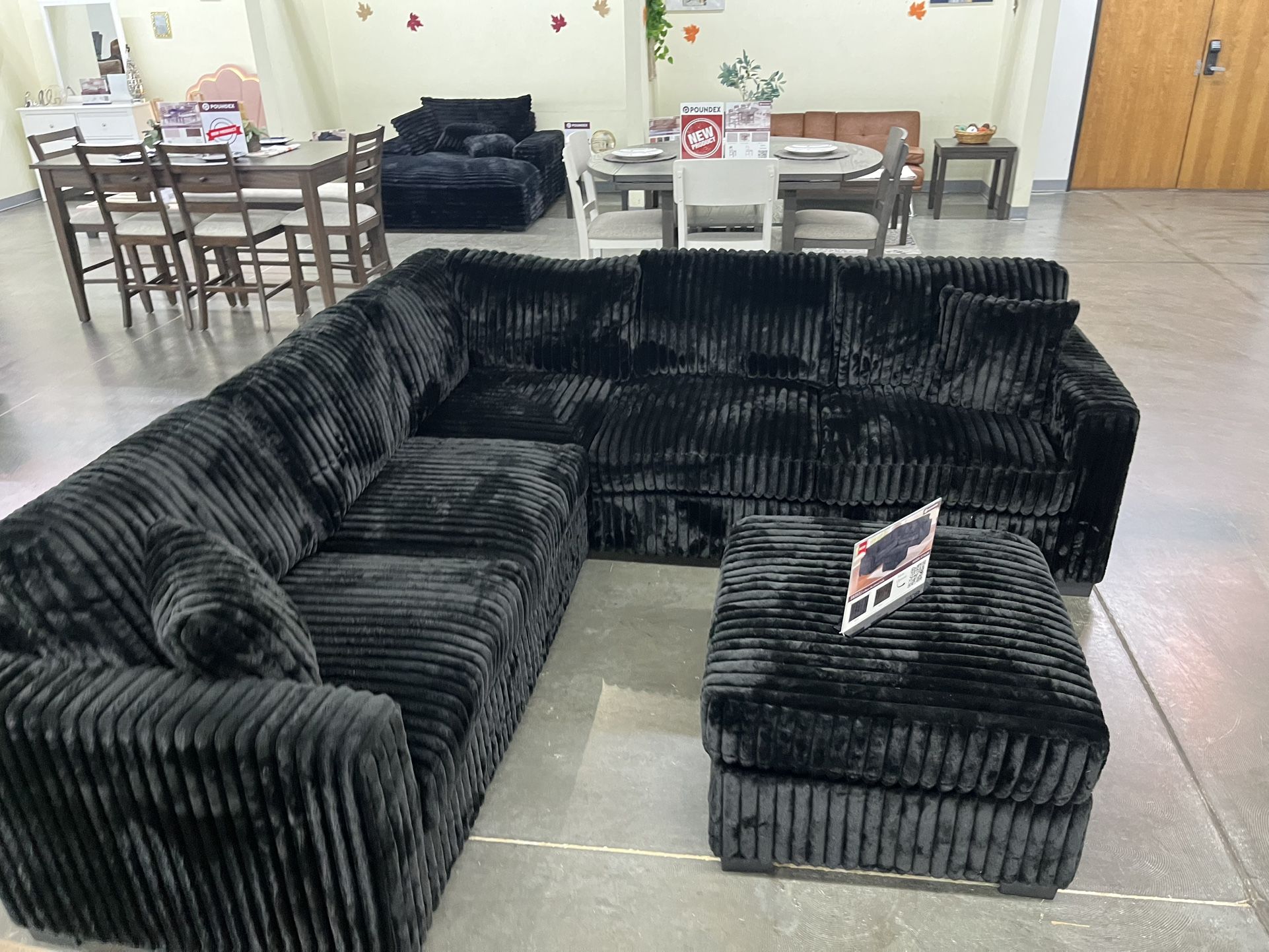 New Black Sectional
