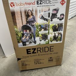 New Baby Trend EZ Ride Travel System Stroller - Pink Flamingo