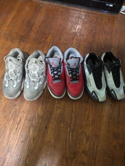 1 pair of Jordans and 2 pair of yezzys