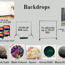 Backdrop Stands & Circle Balloon/Flower Arch w/Covers