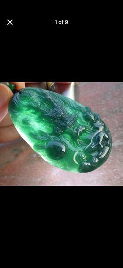 Certificate Jadeite jade Dragon rat Coin Pendant 