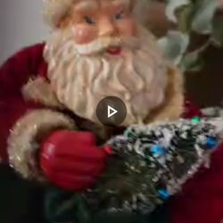 Vintage Santa Procelain Head Boots Wind Up