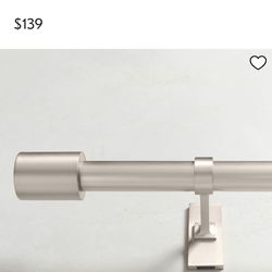 West Elm Mid Century Curtain Rod 44-18 Brushed Nickel Winterwood