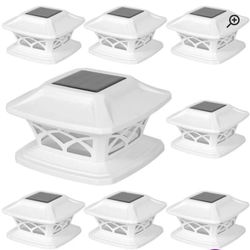 SOLAR POWERED FENCE POST CAP LIGHTS (8 PIECES)