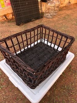 Dark Brown Wicker Storage Basket