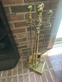 Fireplace Andirons ( Solid Brass)
