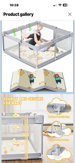 Big playpen folded ready to go