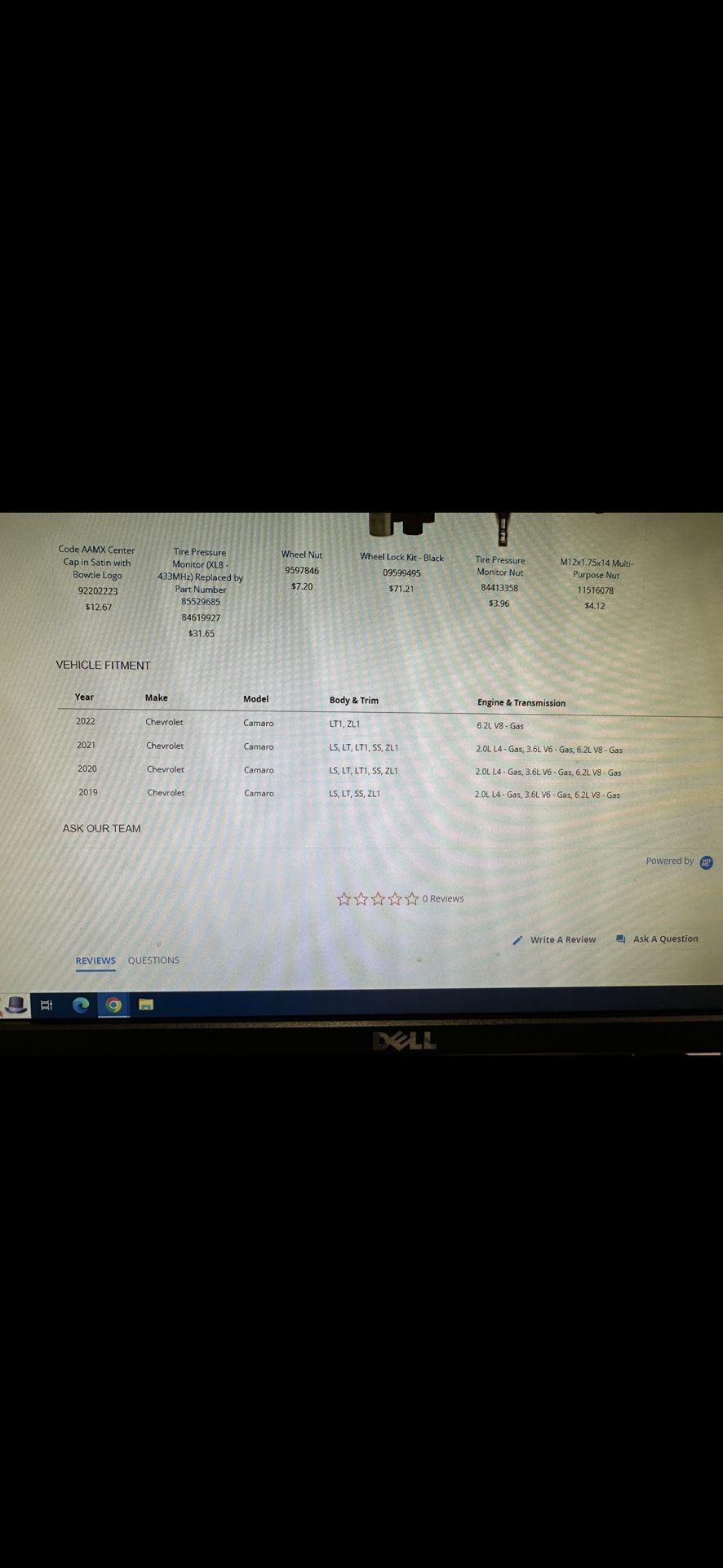 FITS ANY YEAR CAMARO