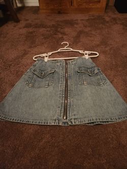 Jean Skirt,  Front Zipper 9/10