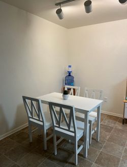 White dining table