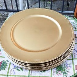 Brand New Golden Plastic Charger Plates 2 For $1 50c