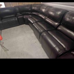SECTIONAL GENUINE LEATHER RECLINER ELECTRIC ⚡ BLACK COLOR.. DELIVERY SERVICE AVAILABLE 💥🚚💥
