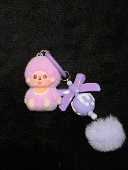 Monchhichi furry keychains
