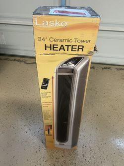 Lasko Electronic 34 In. Ceramic Tower Heater with Logic Center Remote Control
