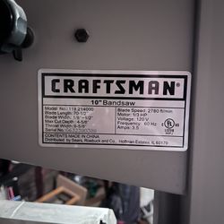 Craftsman 10” Bandsaw