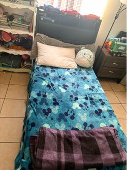 Twin bed base and mattress $60