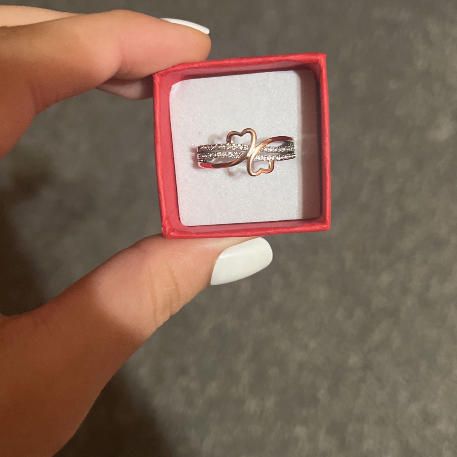 18k Silver And Rose Gold Ring Size 10