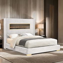 New In Box King Bed Frame With Mattress (Read Description Below)