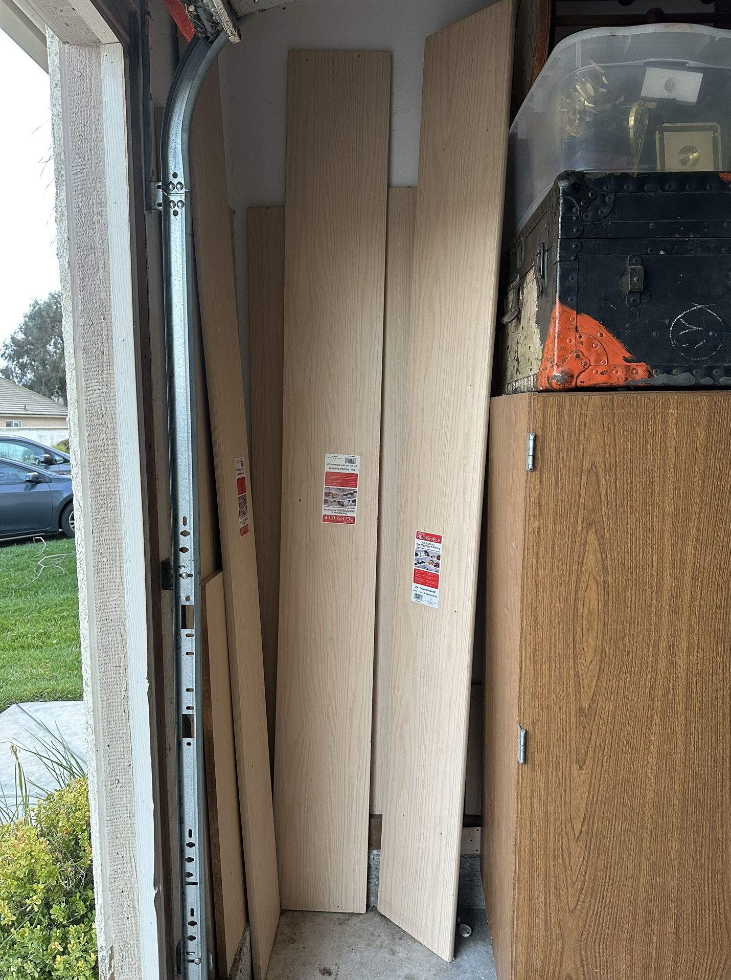 Used Shelf Board: 97”; Particle Board, Natural Oak Color 3 Available