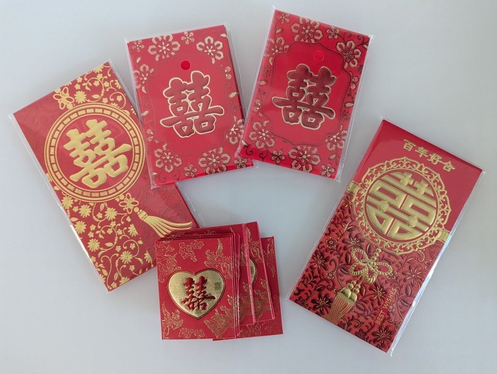 Assorted Tea Ceremony Red Envelopes, Double Happiness