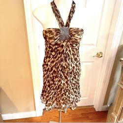 BCBG LEPORD PRINT CHAFON DRESS