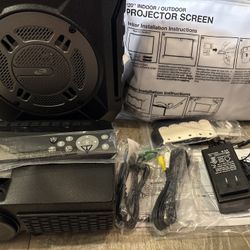GPX Projector with Bluetooth & 120" Projection Screen